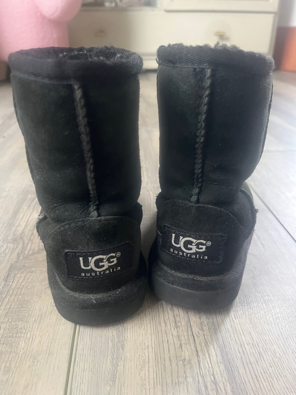 UGG Black Short Sheepskin Boots